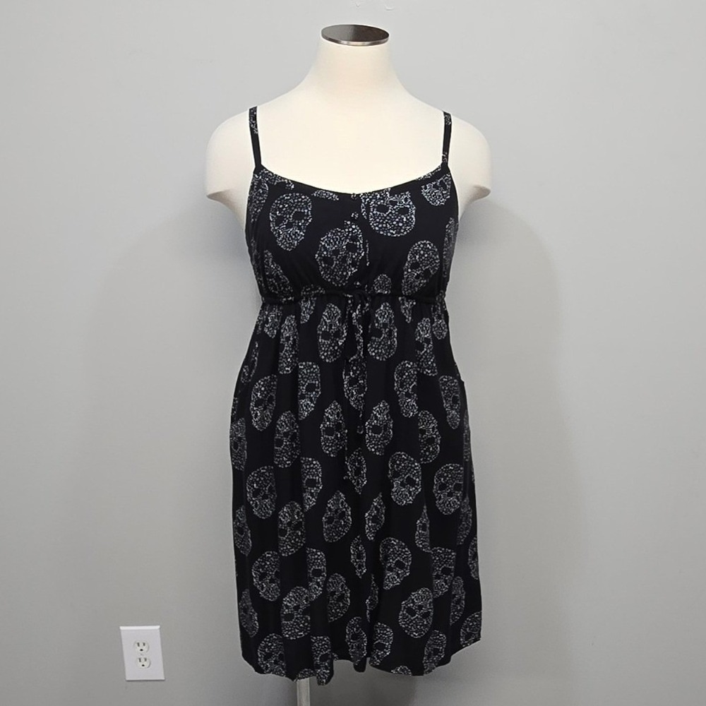 Torrid Skull Print Babydoll Sun Dress 1X Whimsigoth Starry Celestial Goth Grunge